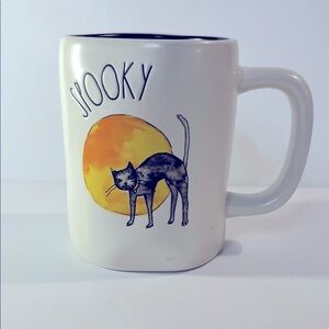Rae Dunn Artisan Collection Coffee Tea Mug Cup Halloween Cat & Moon Spooky